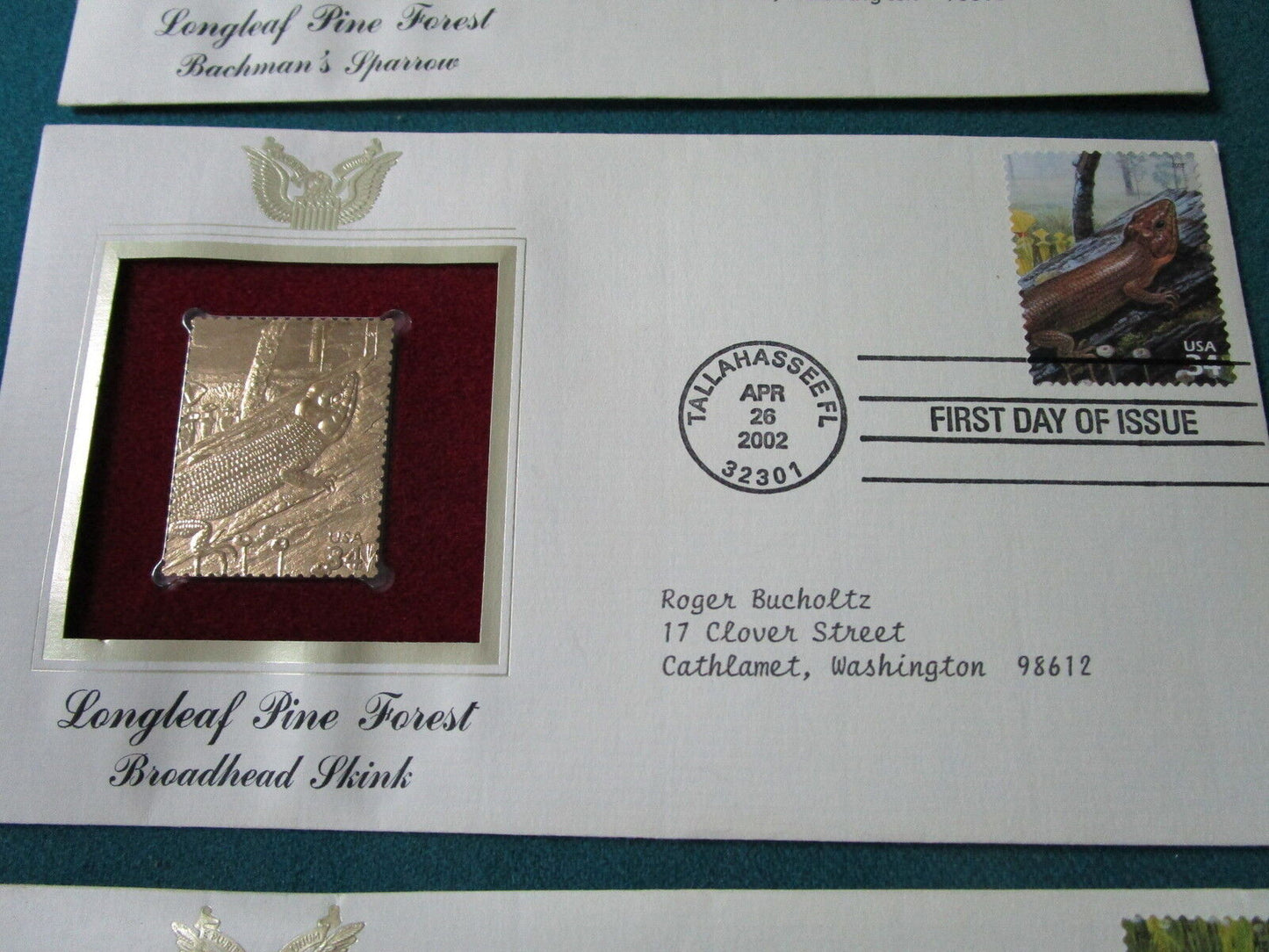 22K gold 7 replicas of United States of America Stamps first issue, new[a*7]