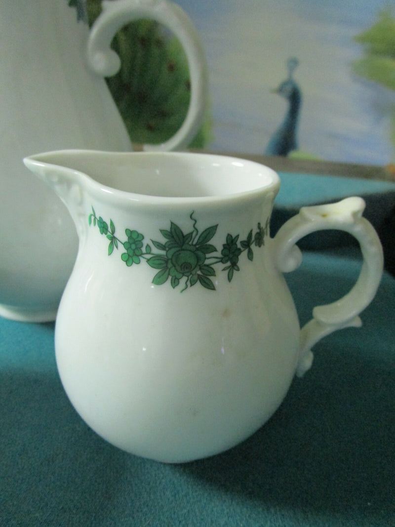 Fustenberg Germany Green Floral Swag Set Coffee Pot- Cups- Saucers- [84C]