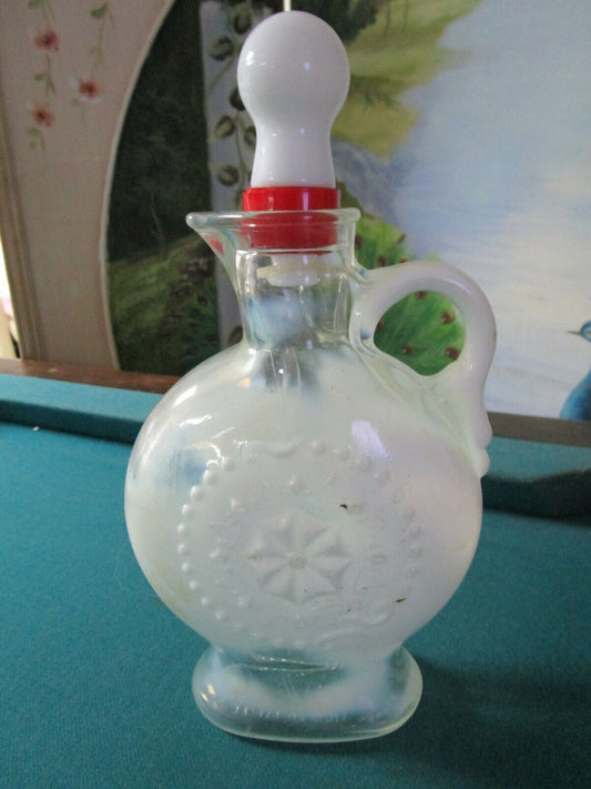 Vintage Decanter, Bottle, Dispenser, Milk Glass BOTTLE 11 1/2 X 6"