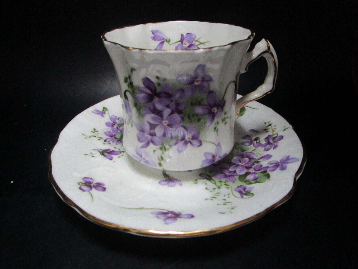 Hammersley Victorian Violets tea cup and saucer England [a5#14]