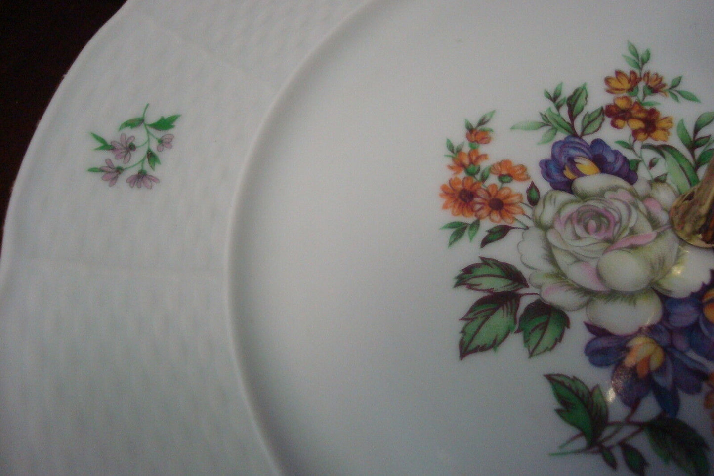 Vintage Baum Brothers THUN Bouquet Czechoslovakia CAKE PLATE, handmade[2ra]