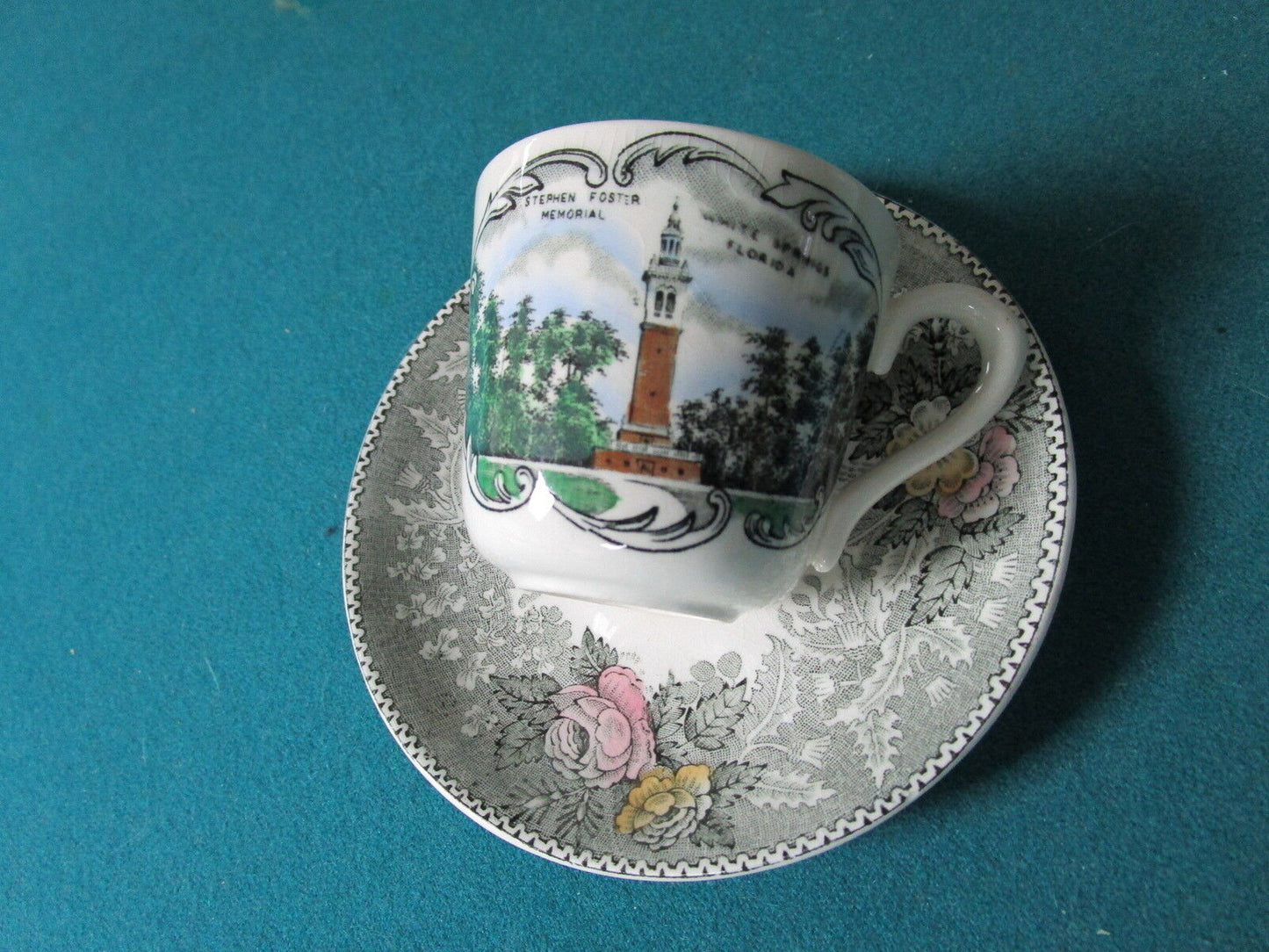 Adams Jonroth England souvenir cup and saucer "Stephen Foster" memorial [60b]