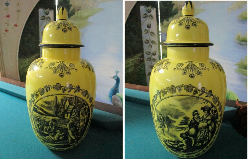 "Mottahedeh" Yellow Large Covered Urn  Italy Decor Pick 1