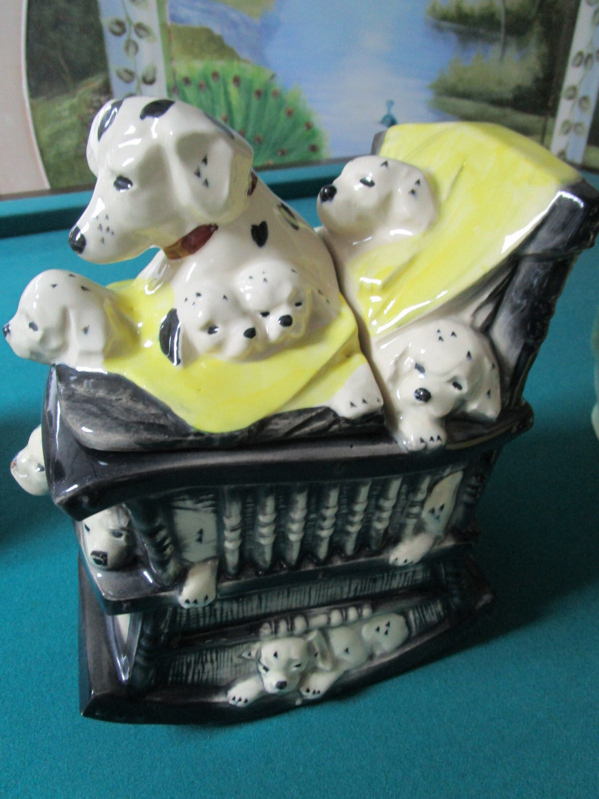 VINTAGE McCoy DALMATIANS IN ROCKING CHAIR 12" COOKIE JAR