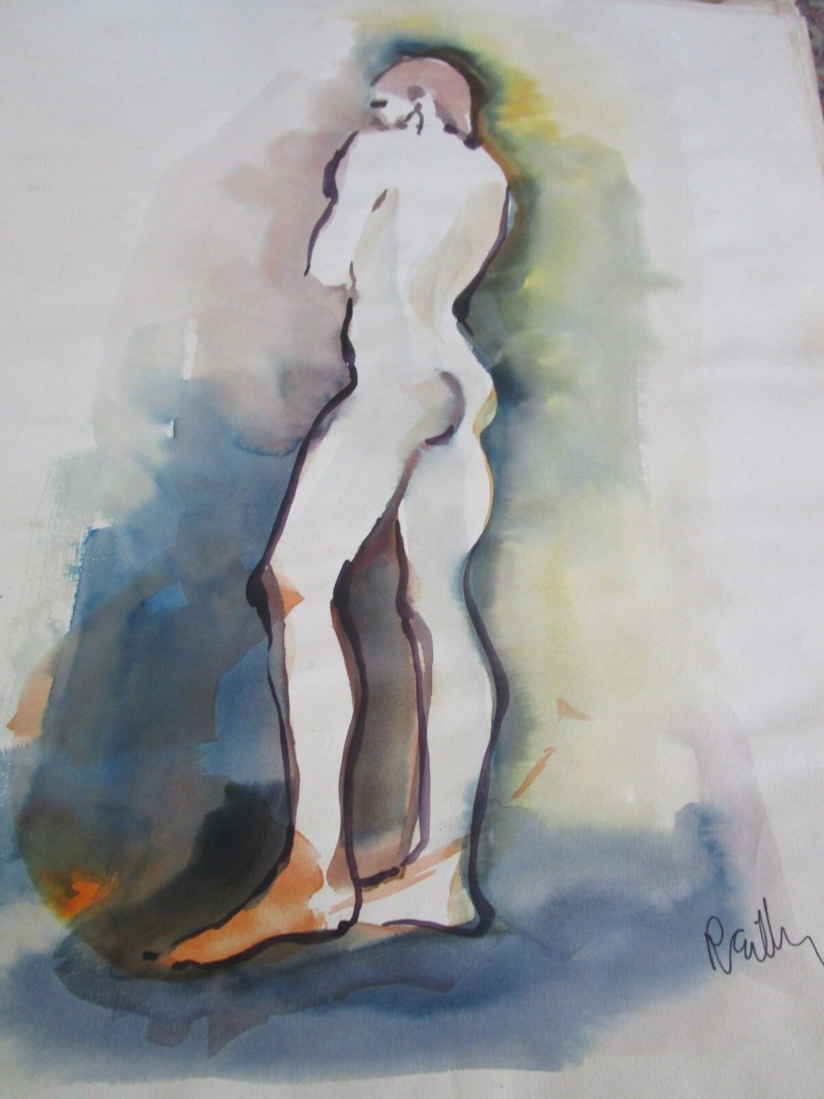 W. REILLY 7 ORIGINAL WATERCOLOR ON PAPER NO FRAMES AROUND 19 X 13"