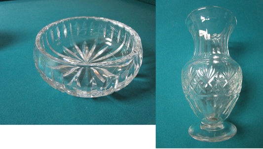 ST LOUIS SAINT LOUIS FRANCE BOWL VASE CRYSTAL CUT Midcentury signed PICK 1