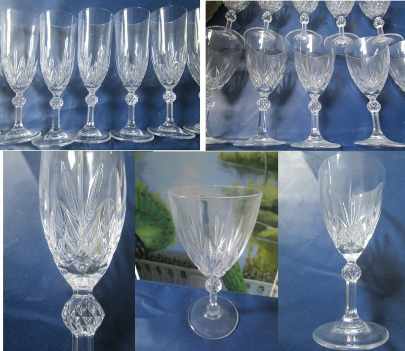 BOHEMIAN CRYSTAL CUT BALL STEM WINE WATER CHAMPAGNE GLASSES GLASSWARE PICK one