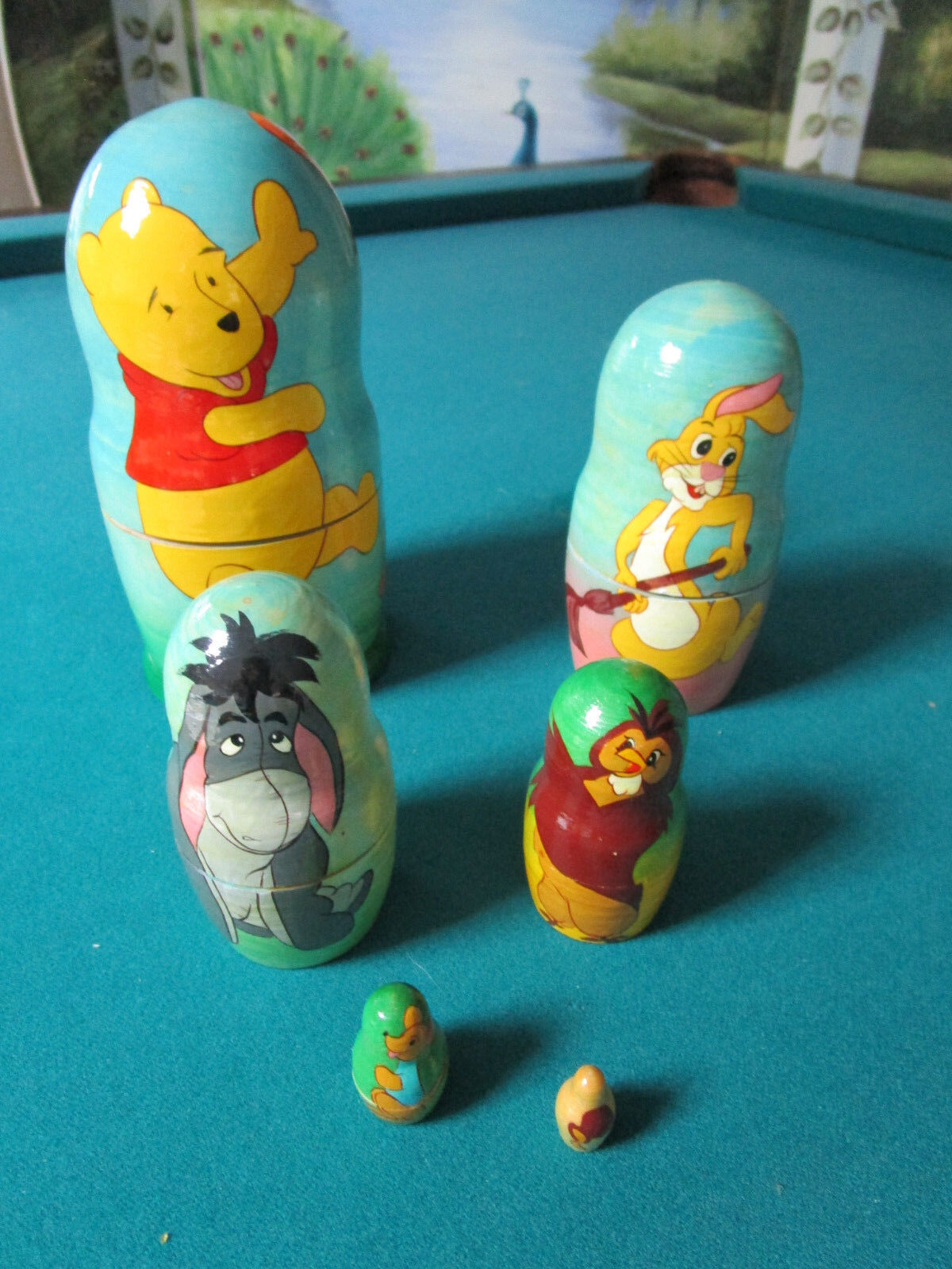 WINNIE THE POOH NESTING 6 DOLLS 8' THE OUTSIDE DOLL ORIGINAL