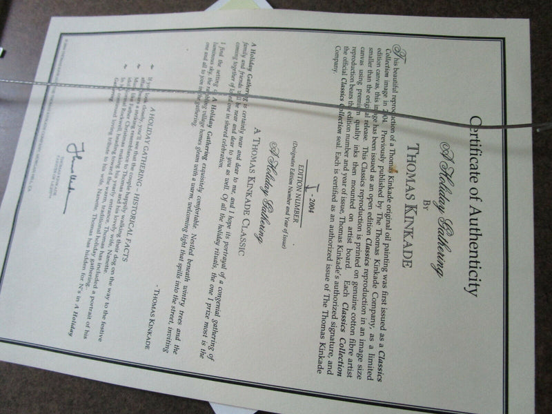 THOMAS KINKADE BOOKPLATES "STEPPING STONE COTTAGE" & "A HOLIDAY GATHERING" PICK