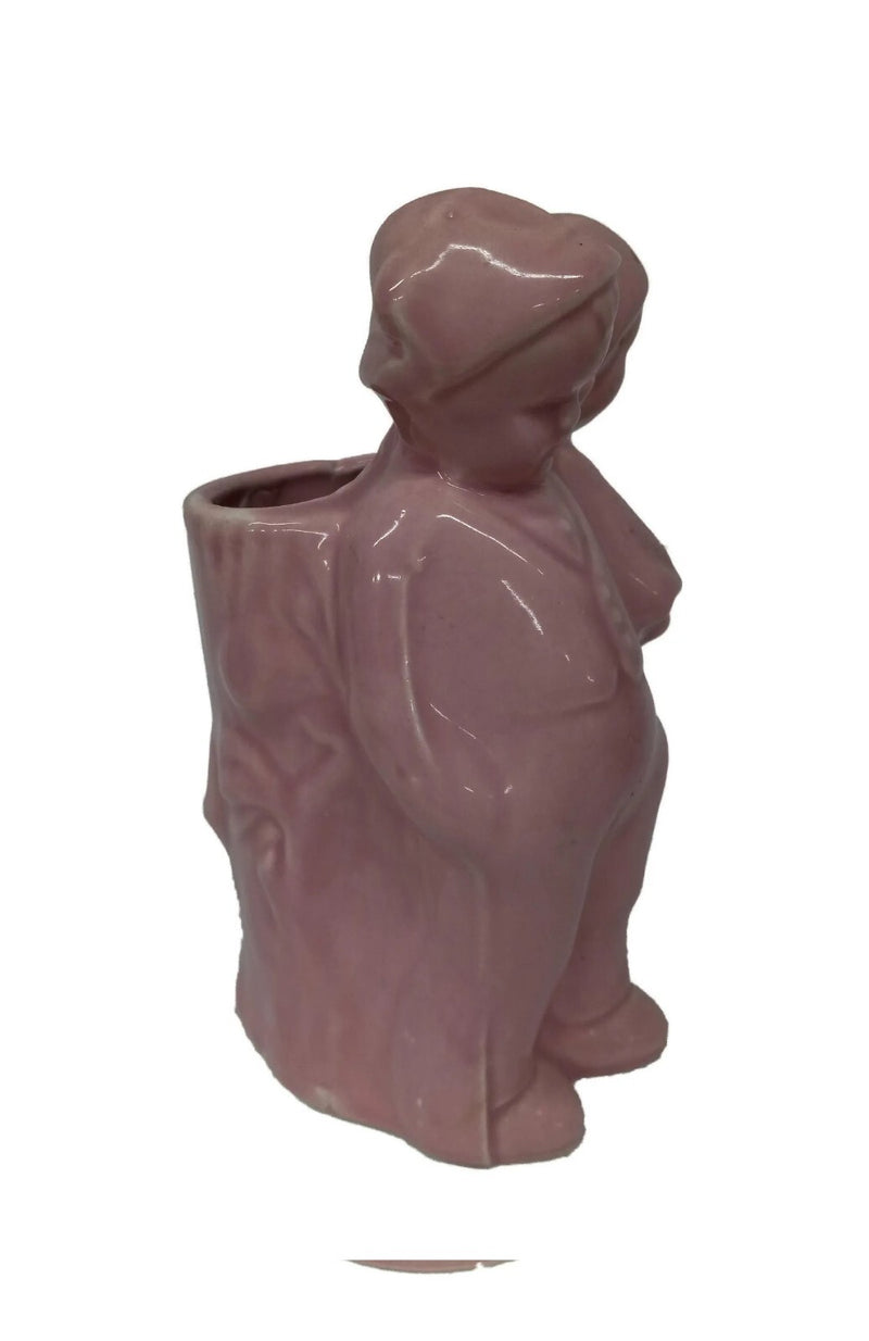 Vintage Shawnee Boy & Girl Sweethearts/ MAD CHILDREN Pink Planter/Vase PICK1 ^^^