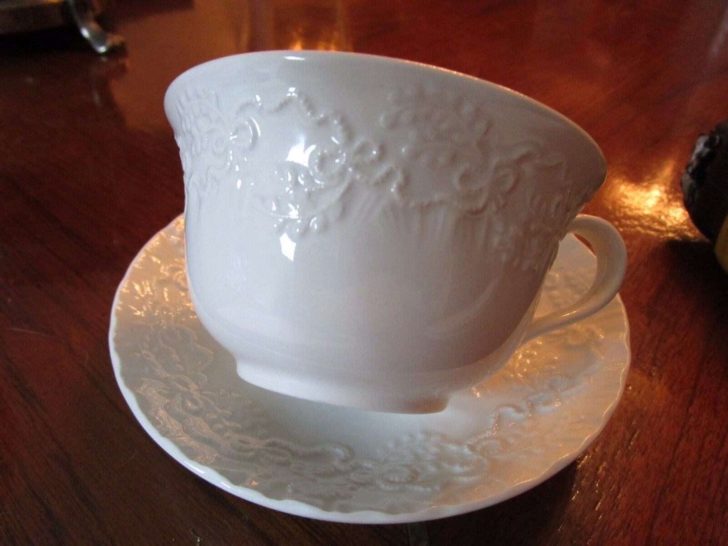 WEDGWOOD CUP AND SAUCER "CLAIRE" PATTERN FOR RALPH LAUREN ORIGINAL