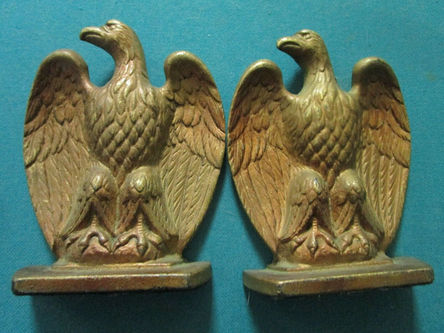 ANTIQUE CAST IRON BOOKENDS BALD EAGLES  / AMISH COUPLE PICK ONE