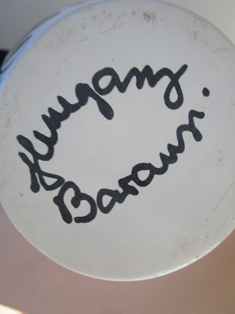 Hungarian Barauni Signed Floral Ceramic Pitcher Pansies 7" [30H]