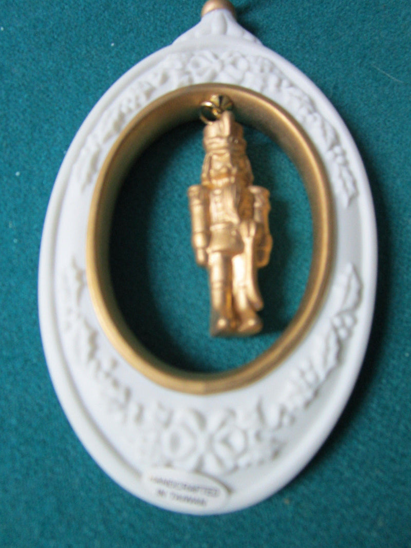 Golden Treasures Of Christmas Ornaments Santa And Nutcracker Nib Orig