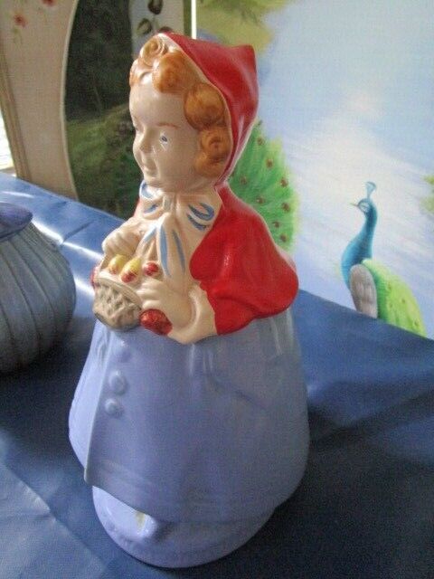 1940's ORIG Red Wing RED RIDING HOOD / Dutch Girl Cookie Jar Katrina Blue PICK1