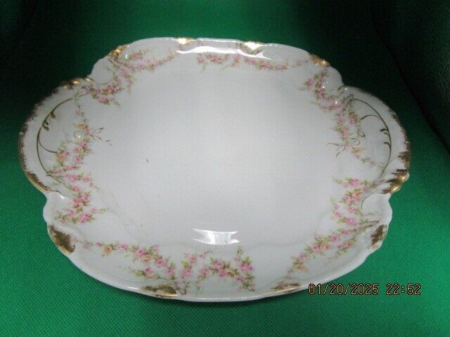 ANTIQUE THEODORE HAVILAND FRANCE LIMOGES FLORAL TRAY 11 X 10" ^^