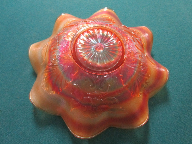 Northwood CARNIVAL BOWLS RUFFLED BORDERS IRIDESCENT PURPLE GRAPES pick 1