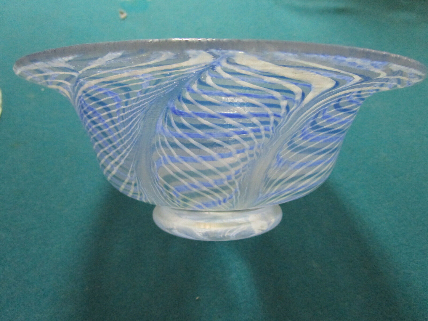 Vandermark MERRITT Art glass Compote - FOOTED BOWL  - feather design PICK1