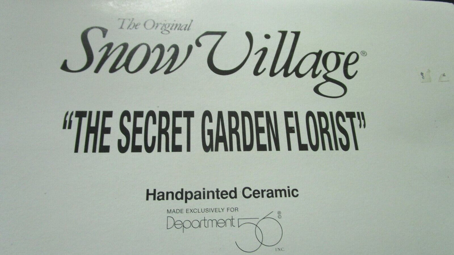 THE SECRET GARDEN FLORIST SHOP LIGHTED SNOW VILLAGE 1996 SHOWROOM MODEL ORIGINAL