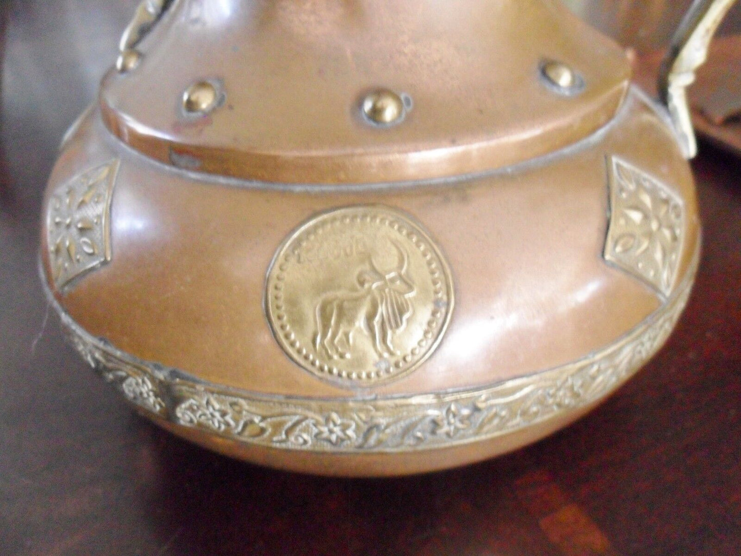 Vintage Original Brass Pot made in Israel with Zodiac medallions applied[*]