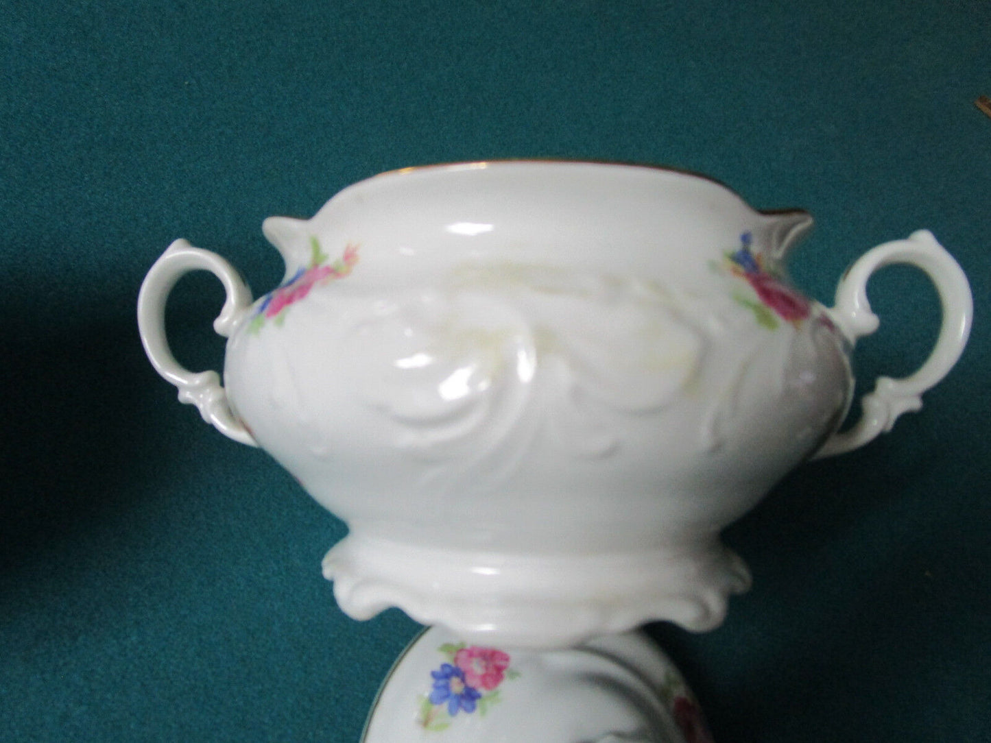 WALBRZYCH POLAND CREAMER AND SUGAR FLORAL ORIGINAL [61]