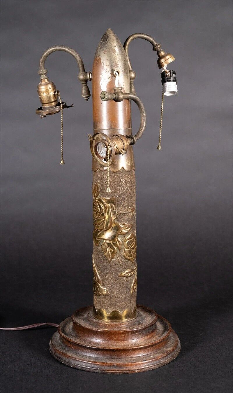 Trench art table lamp