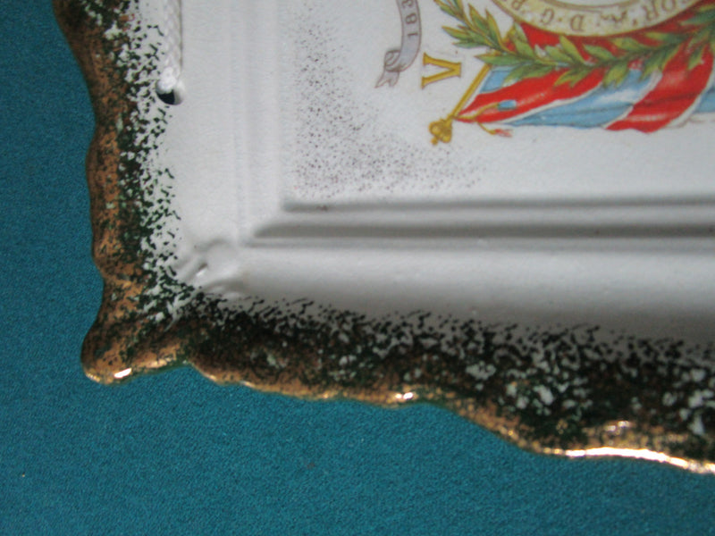 Antique Queen Victoria 1987 Jubilee Portrait Green Border And Gold Rare