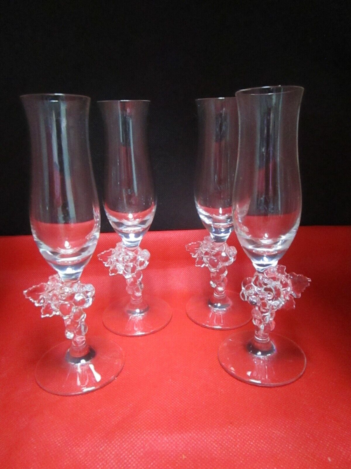 Mikasa Japan SIX flute glasses grapes stem