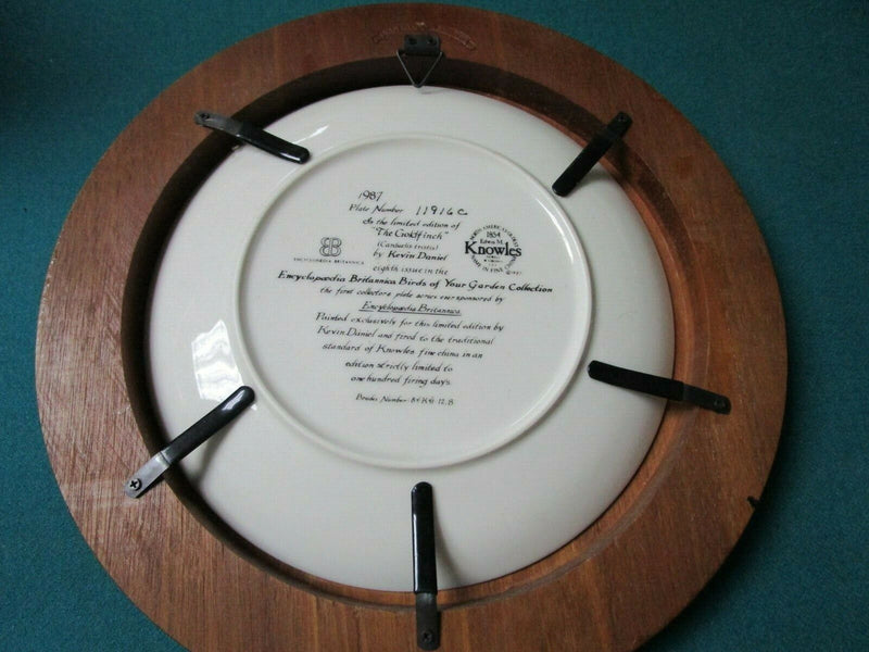 Encyclopaedia Britannica Birds Plates Wooden Frame Blue Birds -Goldfinch Pick1^^