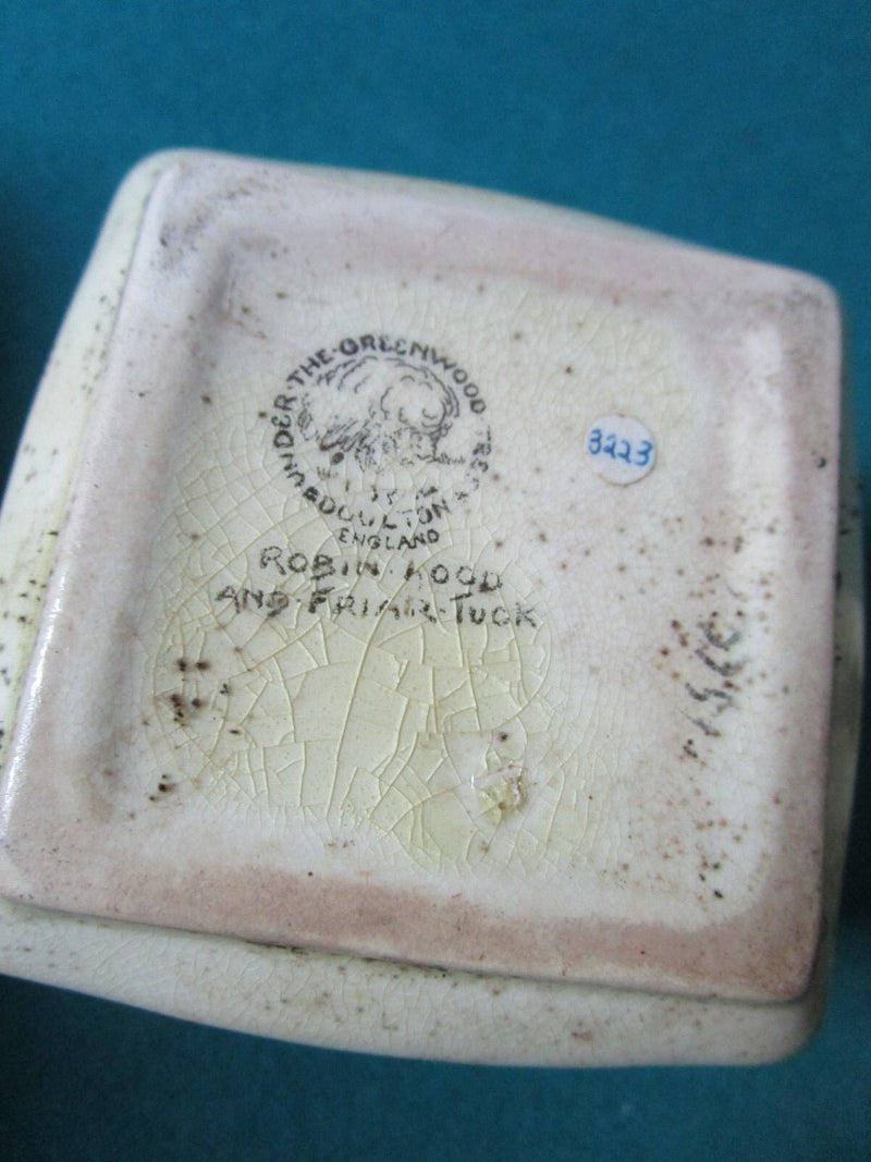 ANTIQUE ROYAL DOULTON 3 PCS DICKENS WARE GREEN WARE ROBIN HOOD [71]