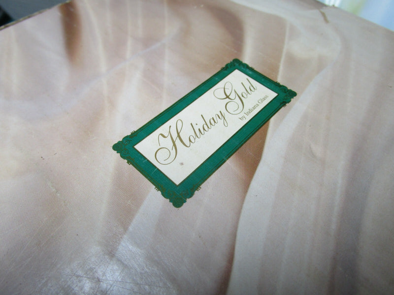 Indiana Glass Holiday Gold Mug Set Dish Cups 8 Pcs New In Box