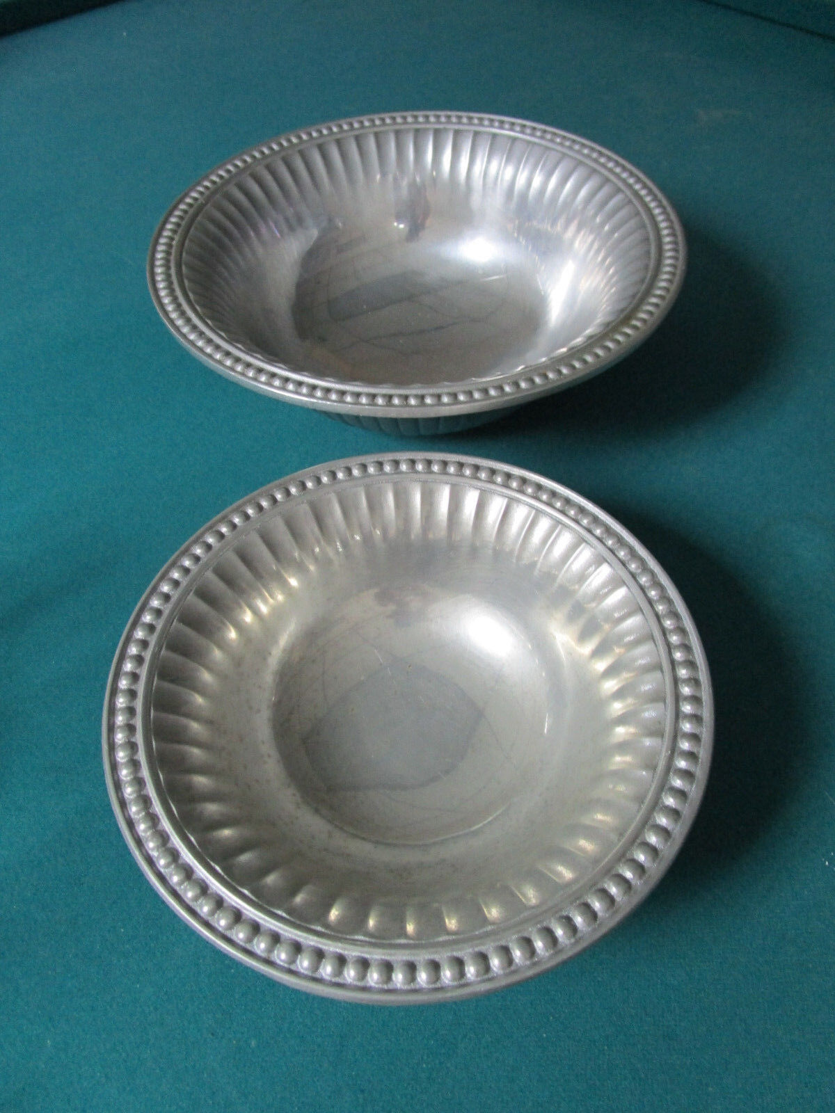 WILTON USA PEWTER 2 SERVING NESTING BOWLS