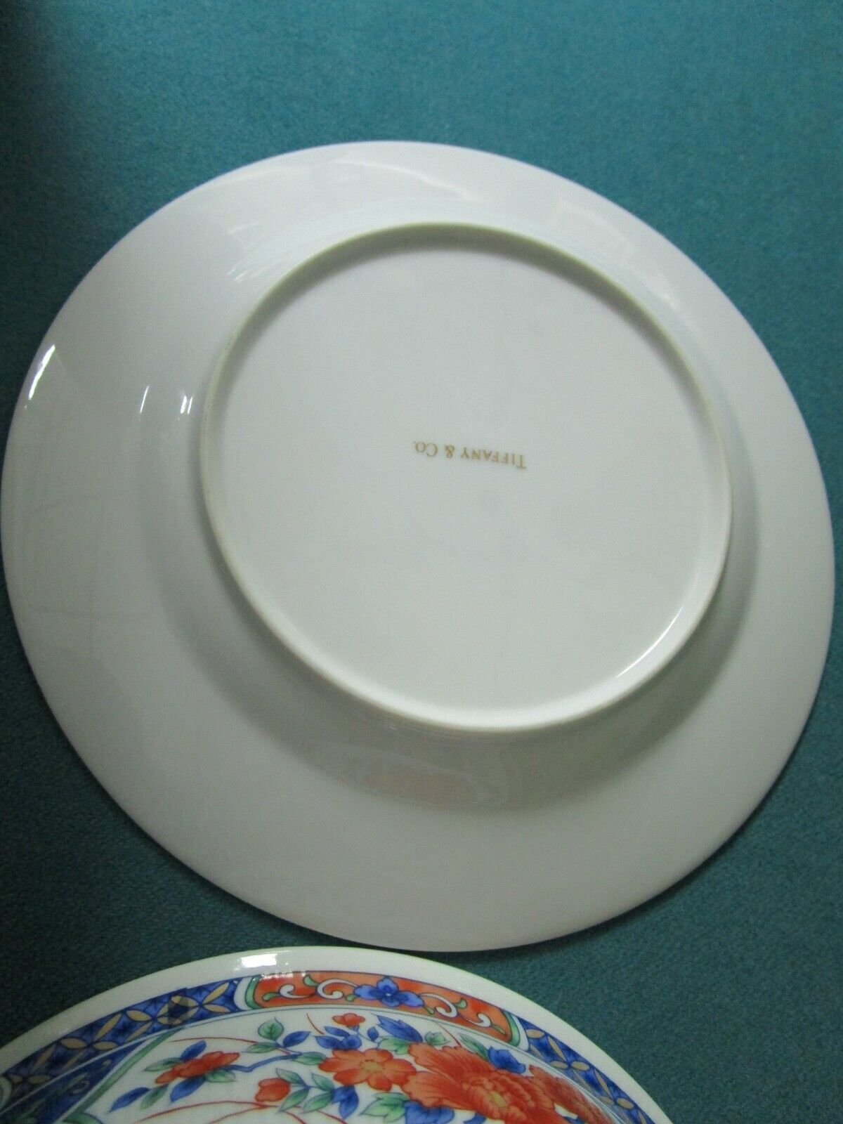 Tiffany & Co oriental bowl / underplate red and blue, 2 3/4" x 7 3/4" 2 pcS[95M]