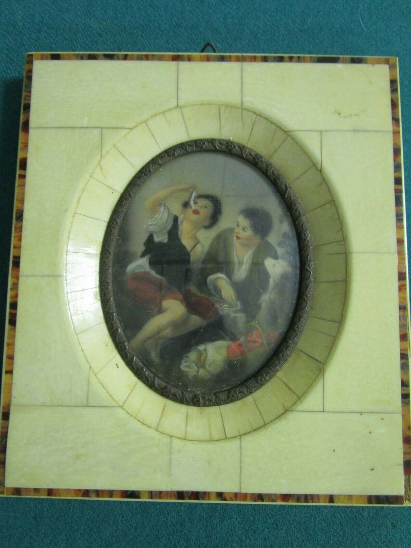 Antique Hand Painted Miniature Portrait French  Framed original PICK 1