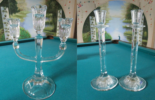 Marquis Waterford Crystal Sorrento Candelabra -Freshwater Downpour Candlestick