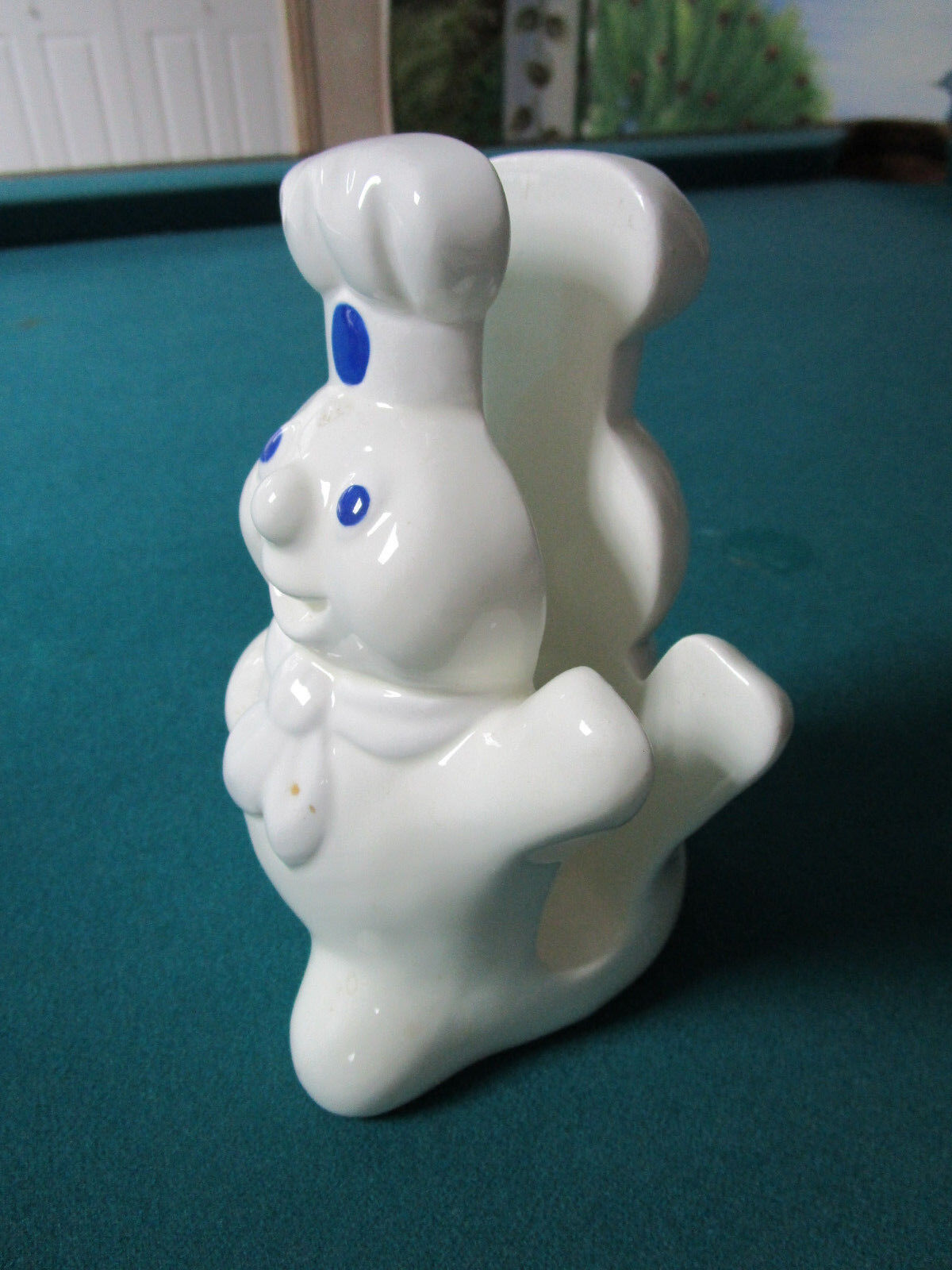 VINTAGE ORIGINAL Pillsbury Doughboy 2 Figurines NAPKIN HOLDER & FLOUR BOWL [83b]