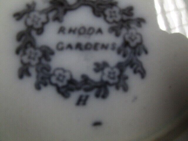 Antique Black Transfer Rhoda Gardens II Plate 9 1/4" 1850S ironstone [bp49]