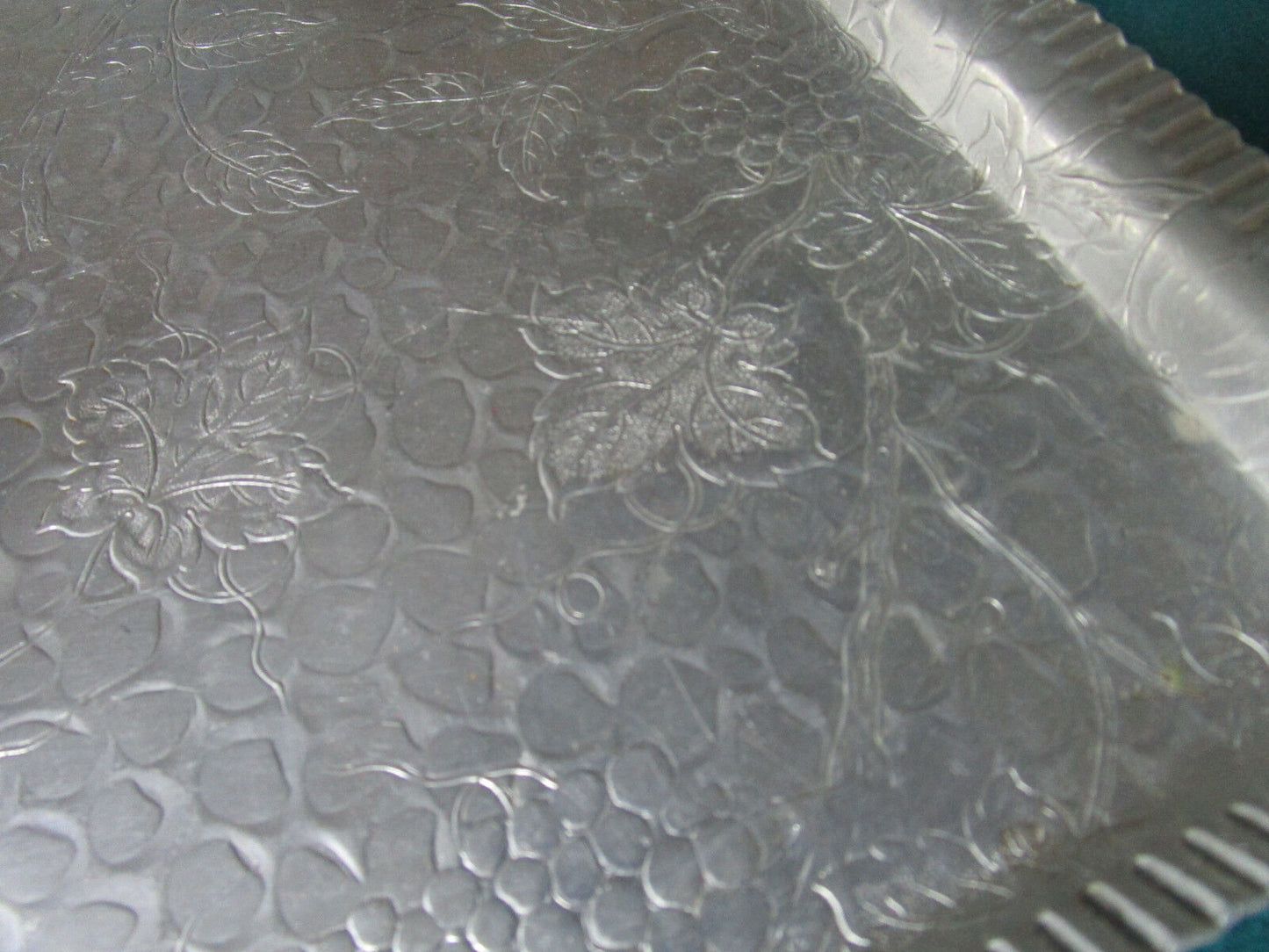 ALUMINUM BOWL AND TRAY  HAMMERED BY FD