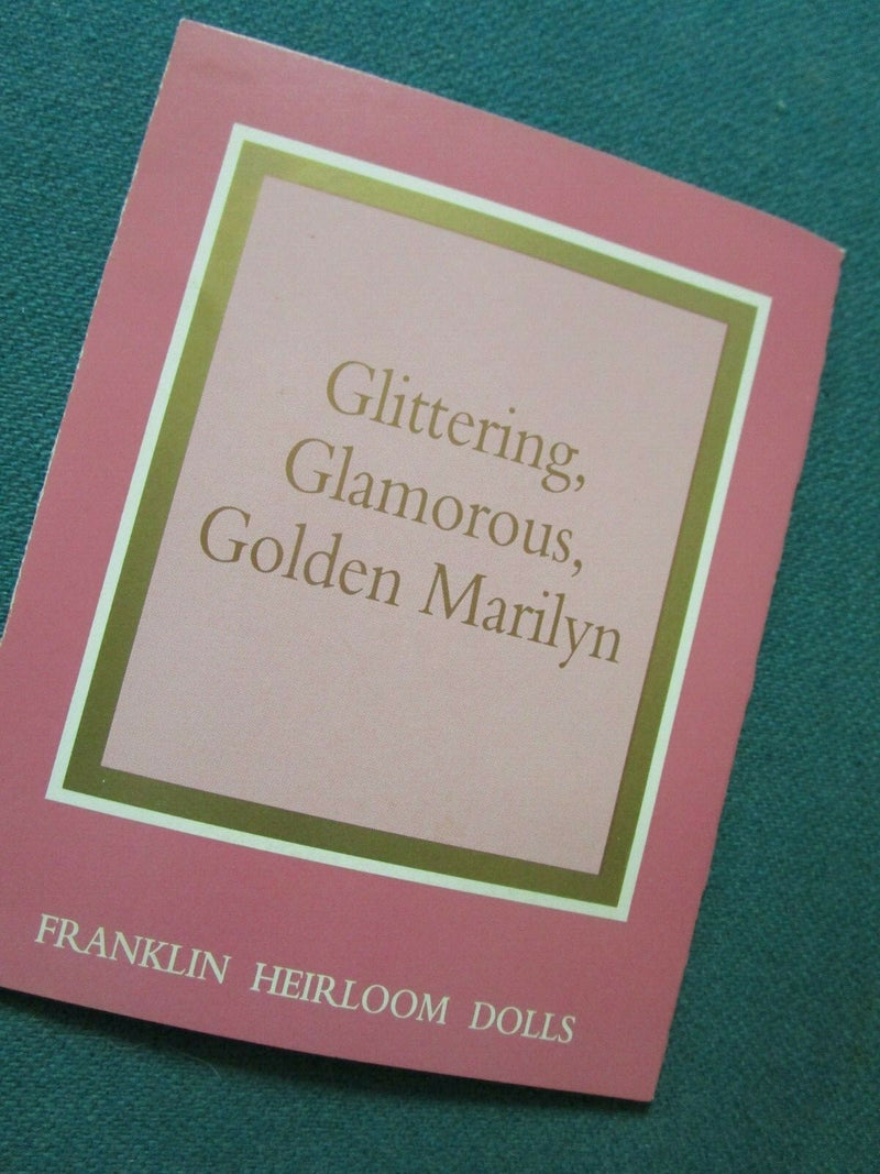 1990s FRANKLIN HEIRLOOM GOLDEN GLITTERING MARILYN DOLL, NEW 19" doll