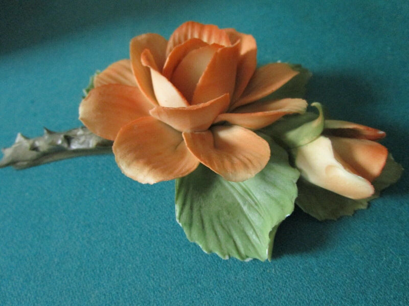 CAPODIMONTE ITALY ROSES PORCELAIN SCULPTURE ORANGE, PINK, BOUQUET, PICK 1
