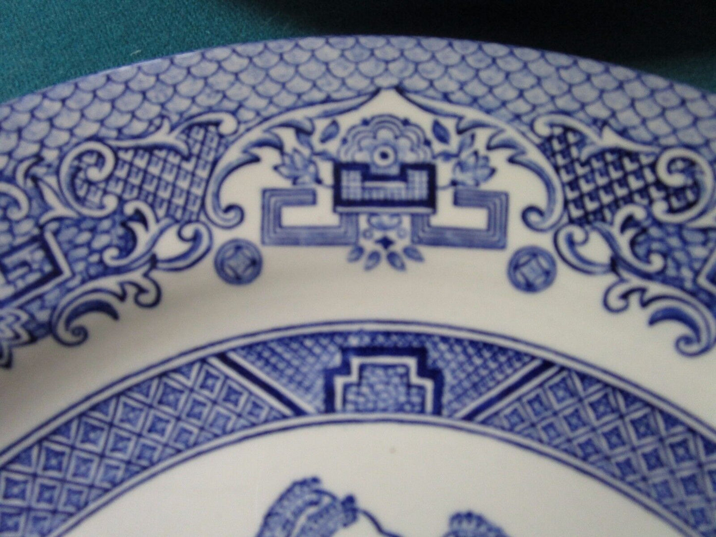 Vintage EIT English Ironstone Tableware 3 DINNER Plates England Blue Willow