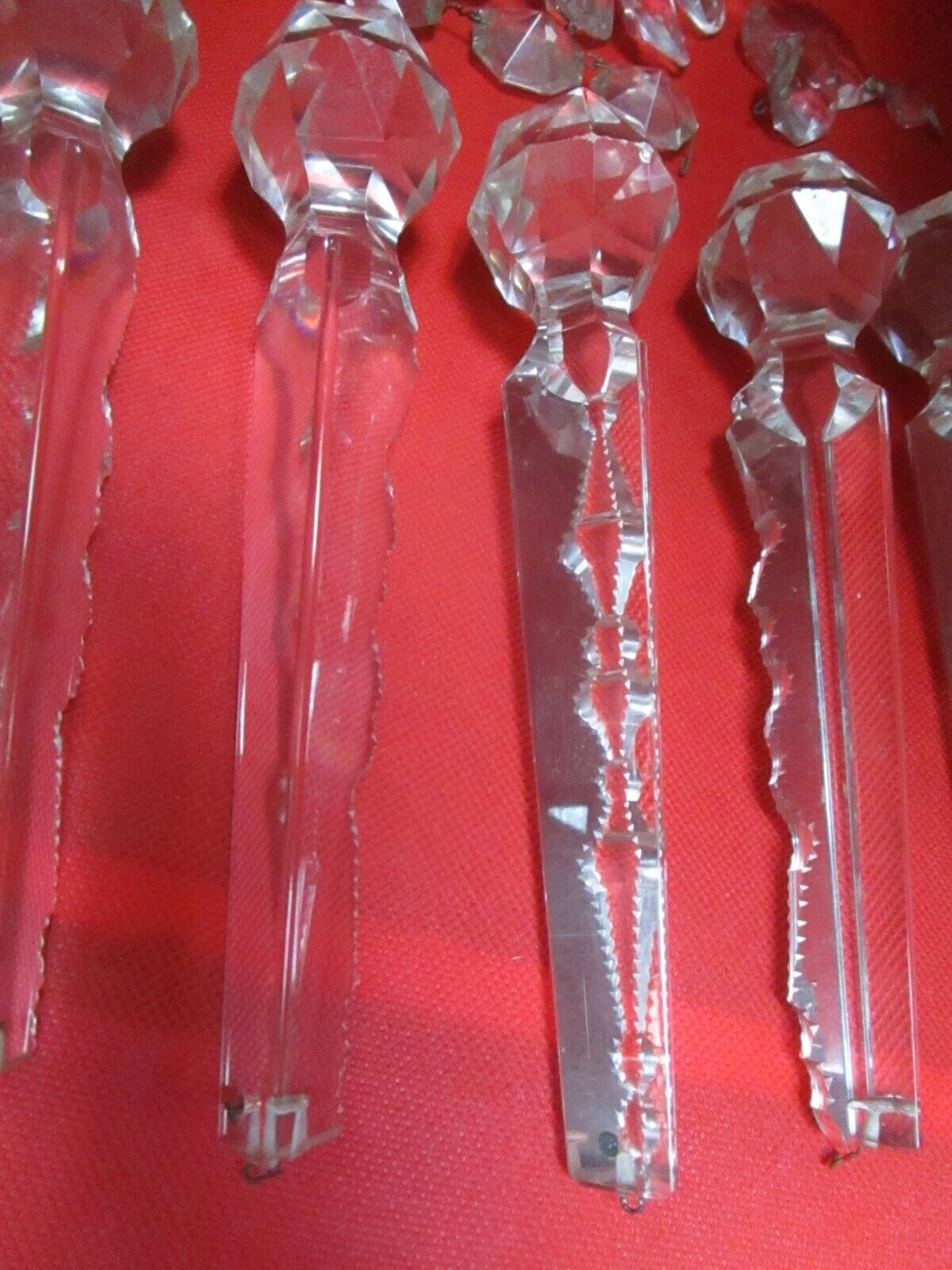 Vintage crystal chandelier glass prisms lot, 6 pcs +