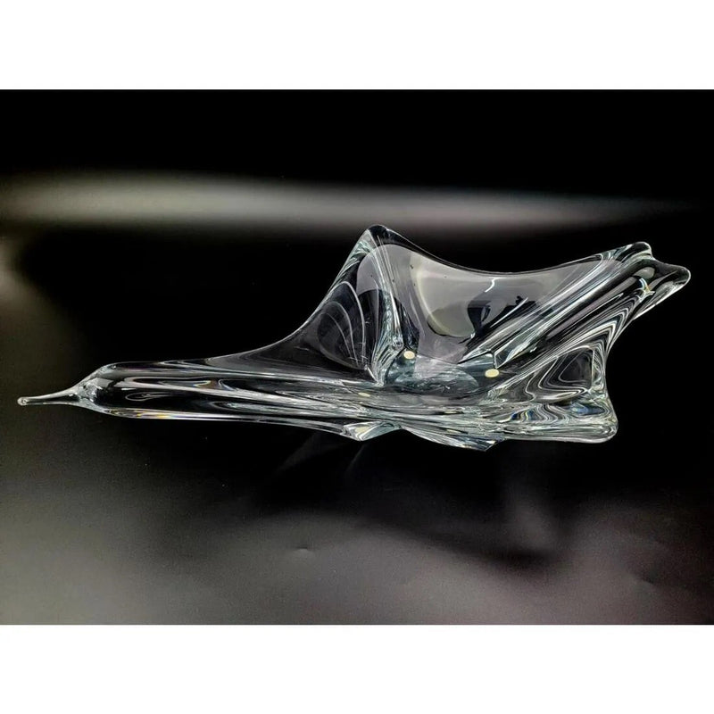 Large sculpture bowl centerpiece Bird in Flight by Daum, France, 17.5"