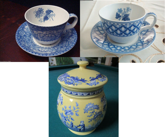 SPODE ENGLAND BLUE ROOM COLLECTION CUP & SAUCER - LIDDED JAR pick 1^^^^