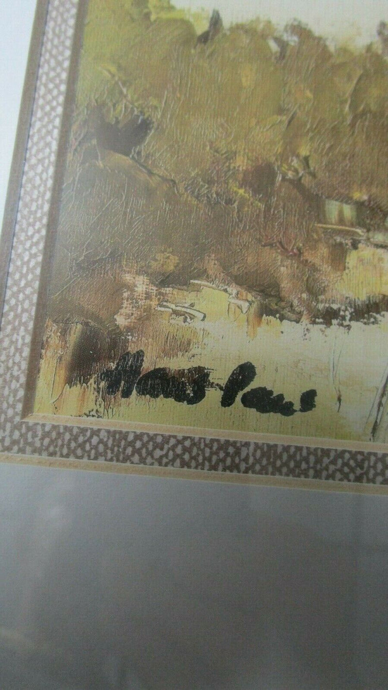 HANS PAUS LITHOGRAPH PROFESSIONALLY FRAMED SIGNED ON PLATE -FARMLANDS-