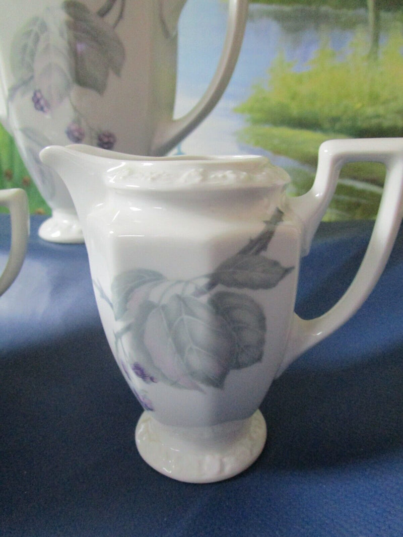 Rosenthal Germany Maria Berries Pattern 3 Pcs Coffee Set Pot Creamer Sugar ^^