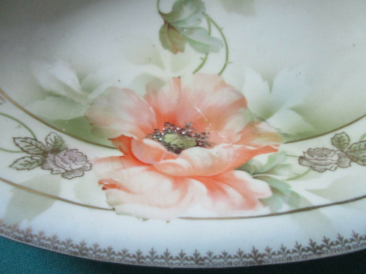 ANTIQUE BOWLS FLORAL ERDMANN SCHELEGELMILCH CT ALTWASSER VIOLETS POPPIES PICK 1