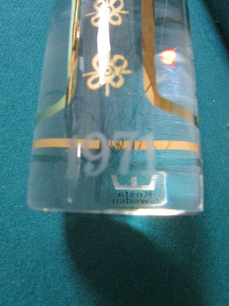 Kosta Sweden '71, 6 1/2"  by Ann & Goran Warff Glass Paperweight