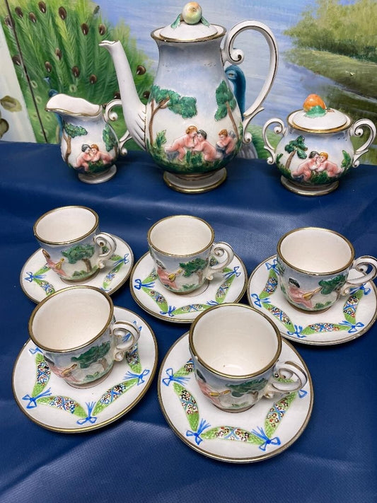Nuova Capodimonte Italian Pottery Coffee Set 13 Pieces