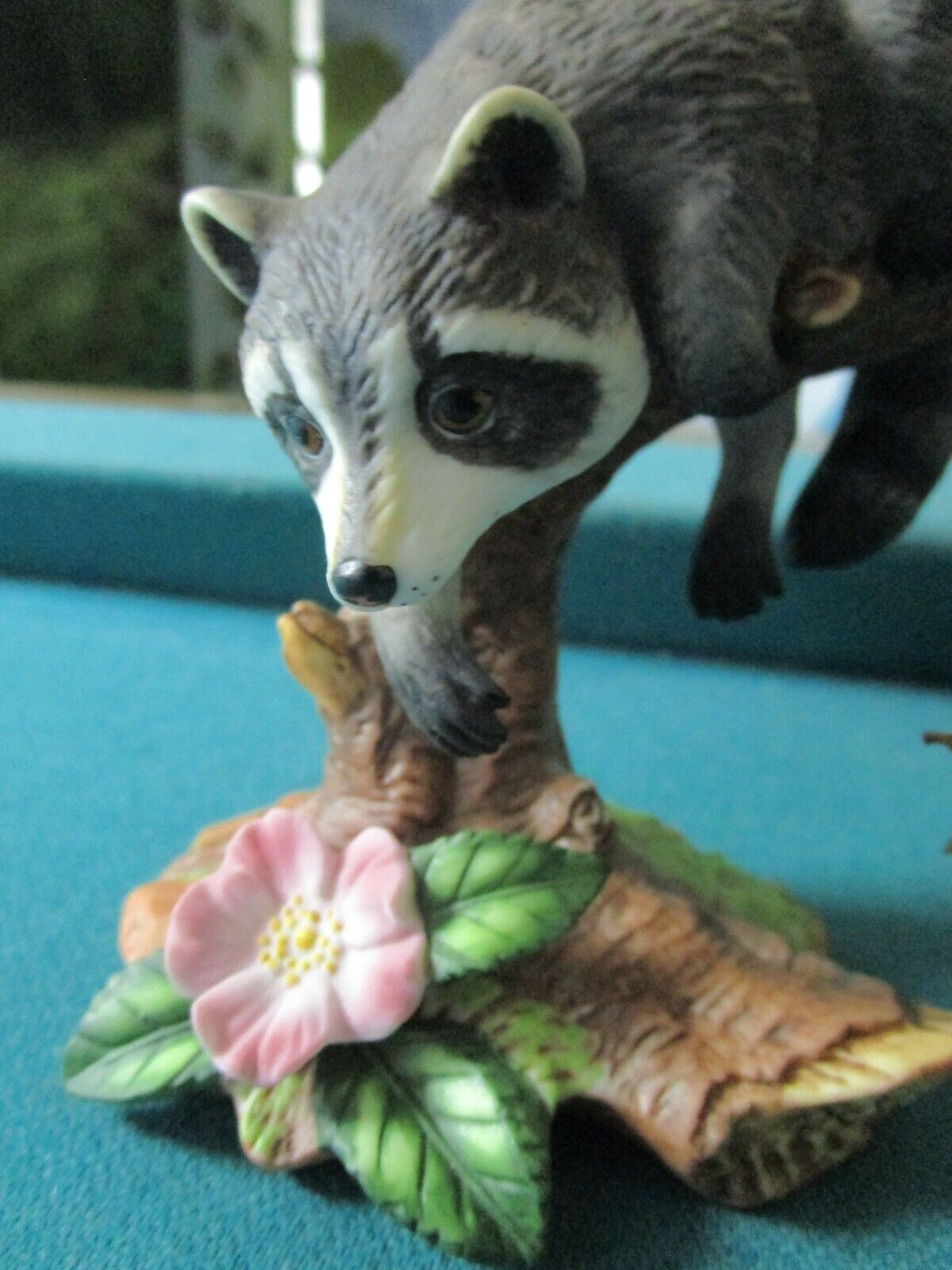 1990 Lenox Porcelain WOODLAND ANIMALS -Racoon- Figurine "Twilight Mischief"